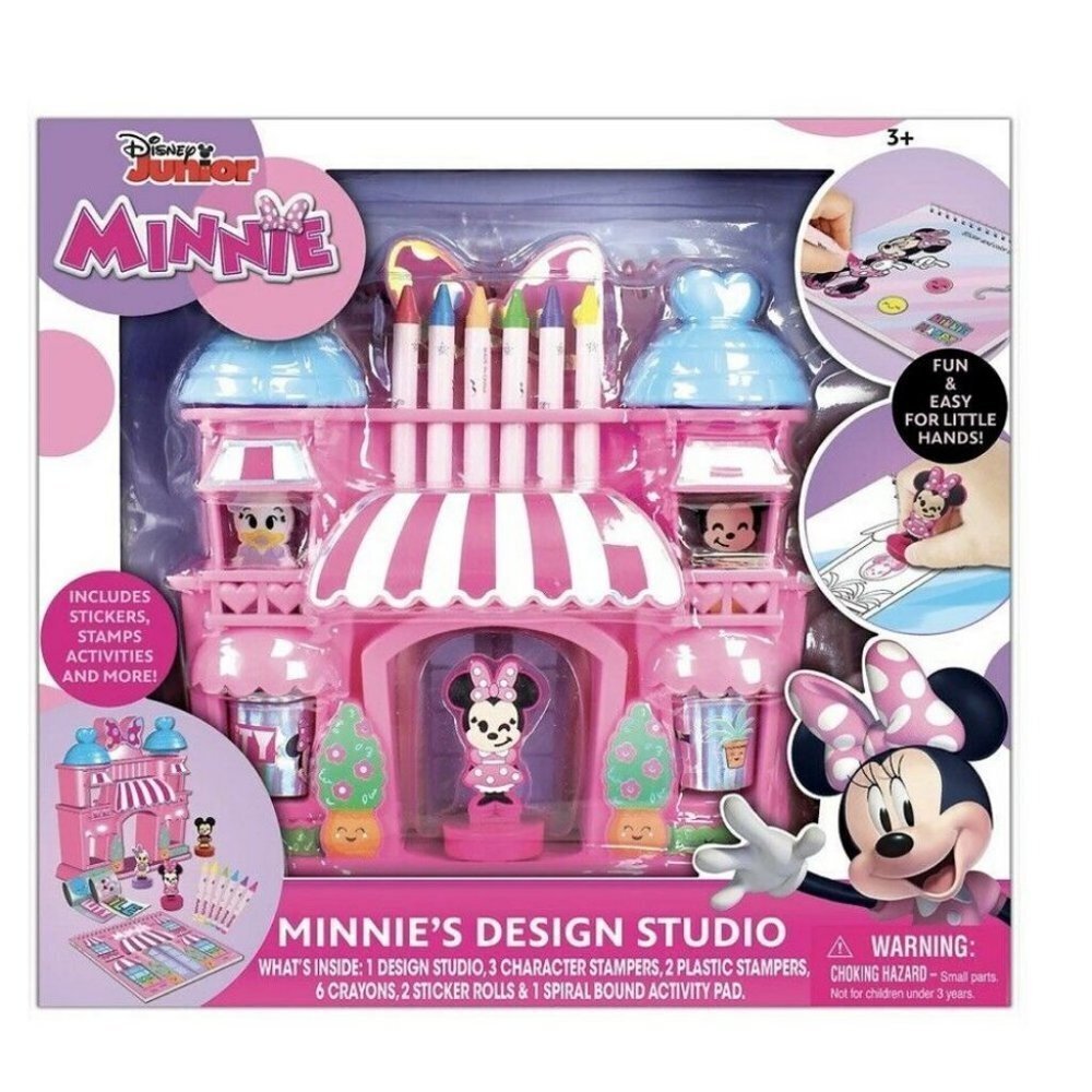 DISNEY Junior Minnie’s Design Studio With Stickers Stamps Activities New - Picture 3 of 12